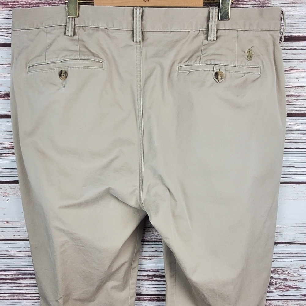 POLO Ralph Lauren Mens 36x32 The Polo Chino Khaki/Beige Straight Leg Pants - Picture 6 of 11